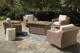 Beachcroft Beachcroft Fire Pit Table with Four Nuvella Swivel Lounge Chairs - Imperial Furniture (Las Vegas, NV) - Multi Location