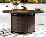 Paradise Trail Paradise Trail Fire Pit Table with 4 Nuvella Swivel Lounge Chairs - Imperial Furniture (Las Vegas, NV) - Multi Location