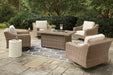 Beachcroft Beachcroft Fire Pit Table with Four Nuvella Swivel Lounge Chairs - Imperial Furniture (Las Vegas, NV) - Multi Location