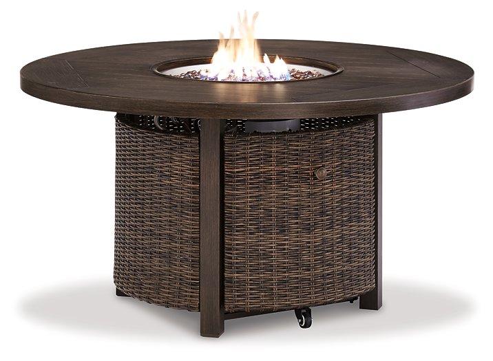 Paradise Trail Paradise Trail Fire Pit Table with 4 Nuvella Swivel Lounge Chairs - Imperial Furniture (Las Vegas, NV) - Multi Location
