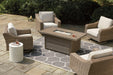 Beachcroft Beachcroft Fire Pit Table with Four Nuvella Swivel Lounge Chairs - Imperial Furniture (Las Vegas, NV) - Multi Location