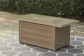 Beachcroft Beachcroft Fire Pit Table with Four Nuvella Swivel Lounge Chairs - Imperial Furniture (Las Vegas, NV) - Multi Location