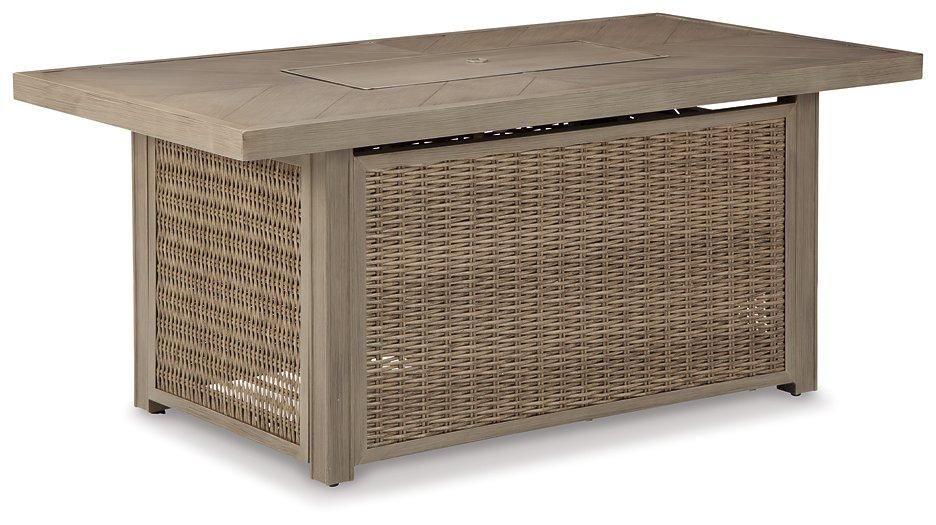 Beachcroft Beachcroft Fire Pit Table with Four Nuvella Swivel Lounge Chairs - Imperial Furniture (Las Vegas, NV) - Multi Location
