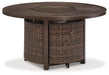 Paradise Trail Paradise Trail Fire Pit Table with 4 Nuvella Swivel Lounge Chairs - Imperial Furniture (Las Vegas, NV) - Multi Location