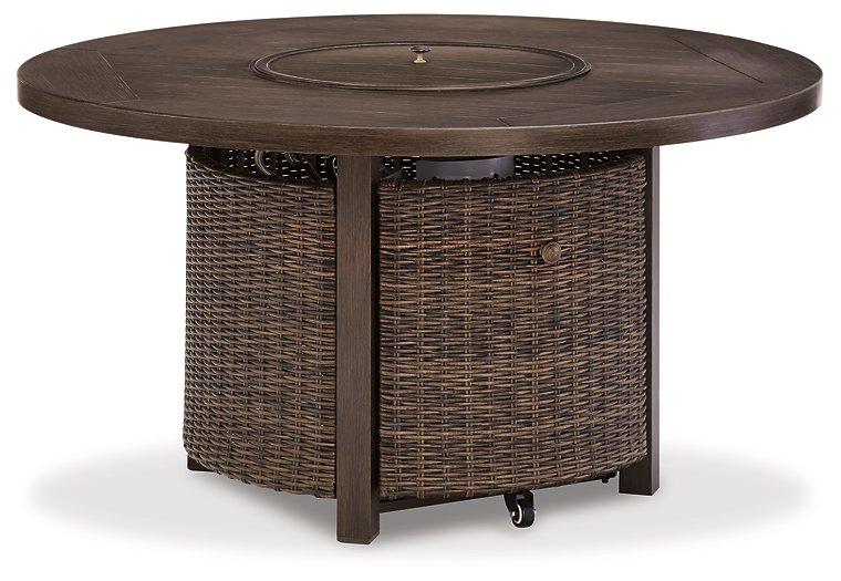 Paradise Trail Paradise Trail Fire Pit Table with 4 Nuvella Swivel Lounge Chairs - Imperial Furniture (Las Vegas, NV) - Multi Location