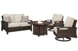 Paradise Trail Outdoor Loveseat, Lounge Chairs and Fire Pit Table - Imperial Furniture (Las Vegas, NV) - Multi Location