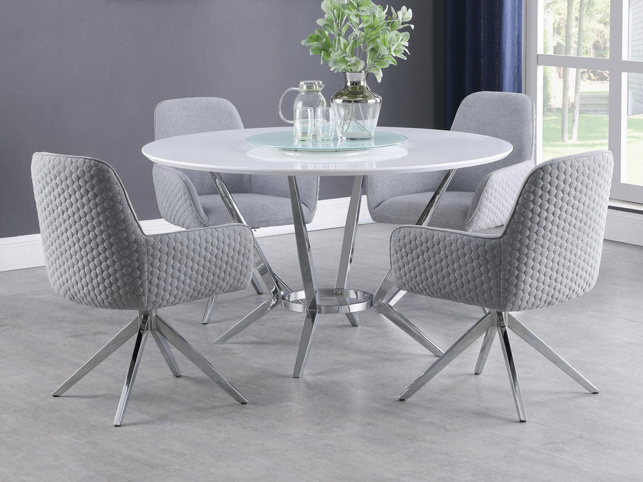 Abby 5-piece Dining Set White and Light Grey - Imperial Furniture (Las Vegas, NV) - Multi Location