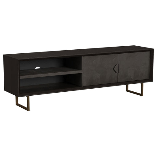 Marsden 2-door Wood 70" TV Stand Charcoal Black - Imperial Furniture (Las Vegas, NV) - Multi Location