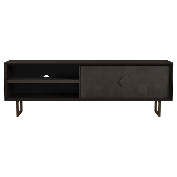 Marsden 2-door Wood 70" TV Stand Charcoal Black - Imperial Furniture (Las Vegas, NV) - Multi Location