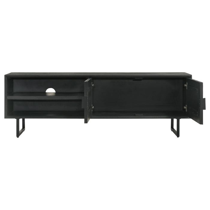 Marsden 2-door Wood 70" TV Stand Charcoal Black - Imperial Furniture (Las Vegas, NV) - Multi Location