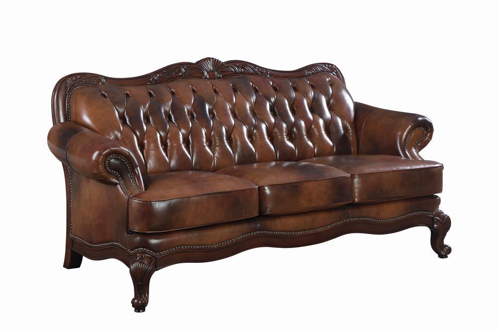 Victoria Rolled Arm Sofa Tri-tone and Brown - Imperial Furniture (Las Vegas, NV) - Multi Location