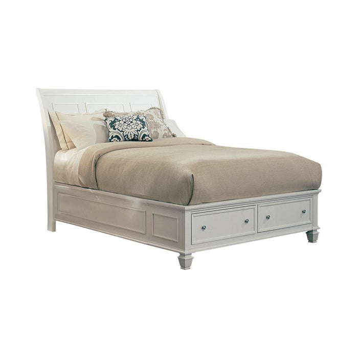 Sandy Beach Queen & E.King Panel Bed with High Headboard Black & White - Imperial Furniture (Las Vegas, NV) - Multi Location