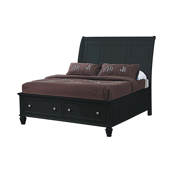 Sandy Beach Queen & E.King Storage Sleigh Bed Black & White - Imperial Furniture (Las Vegas, NV) - Multi Location