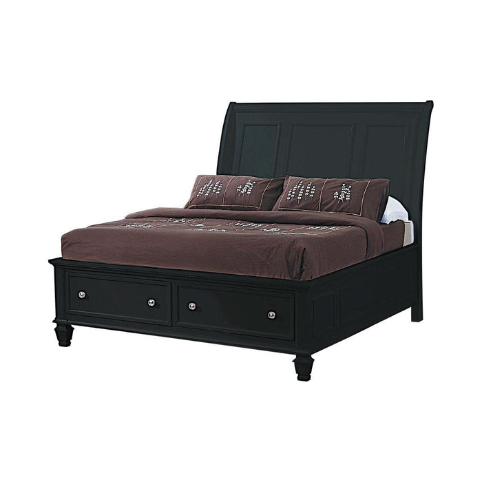 Sandy Beach Queen & E.King Storage Sleigh Bed Black & White - Imperial Furniture (Las Vegas, NV) - Multi Location