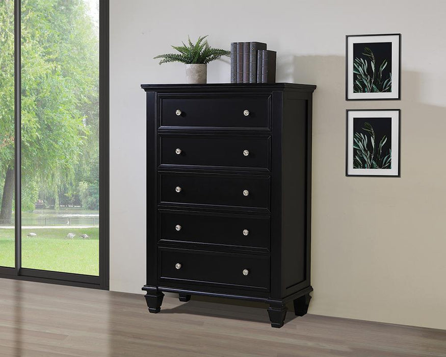 Sandy Beach 5-drawer Chest Black - Imperial Furniture (Las Vegas, NV) - Multi Location