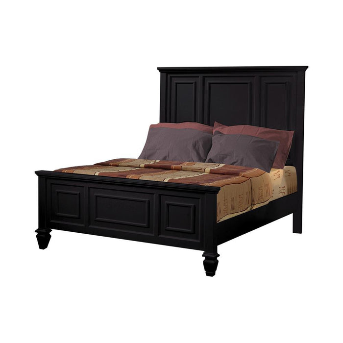 Sandy Beach Queen & E.King Panel Bed with High Headboard Black & White - Imperial Furniture (Las Vegas, NV) - Multi Location