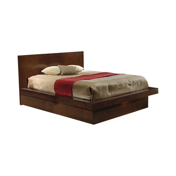 Jessica Eastern King & Queen Platform Bed with Rail Seating Cappuccino - Imperial Furniture (Las Vegas, NV) - Multi Location