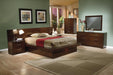 Jessica Eastern King & Queen Platform Bed with Rail Seating Cappuccino - Imperial Furniture (Las Vegas, NV) - Multi Location