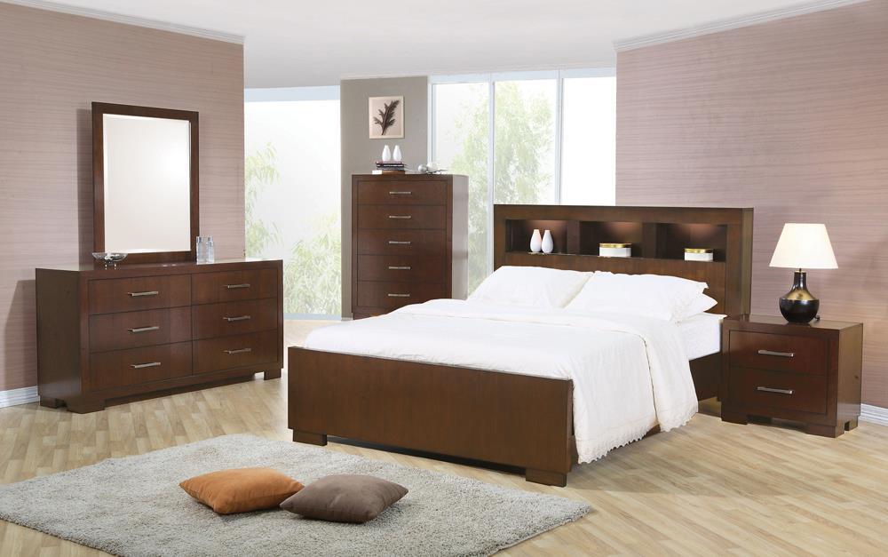 Jessica California King, E.king, & Queen Bed with Storage Headboard Cappuccino - Imperial Furniture (Las Vegas, NV) - Multi Location