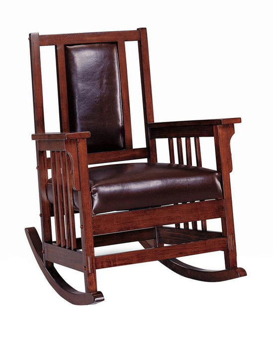 Ida Upholstered Rocking Chair Tobacco and Dark Brown - Imperial Furniture (Las Vegas, NV) - Multi Location