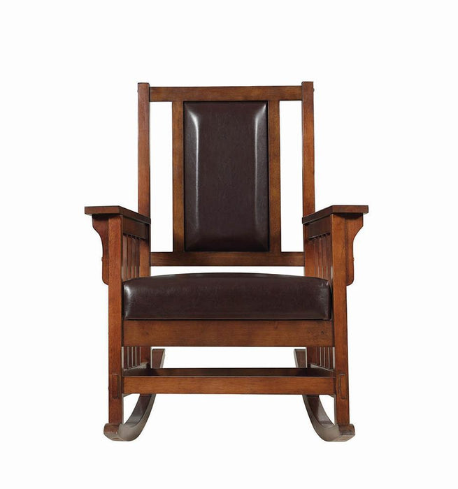 Ida Upholstered Rocking Chair Tobacco and Dark Brown - Imperial Furniture (Las Vegas, NV) - Multi Location