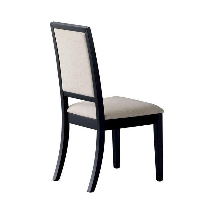 Louise Upholstered Dining Side Chairs Black and Cream (Set of 2) - Imperial Furniture (Las Vegas, NV) - Multi Location