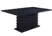 Stanton Rectangle Pedestal Dining Table Black - Imperial Furniture (Las Vegas, NV) - Multi Location