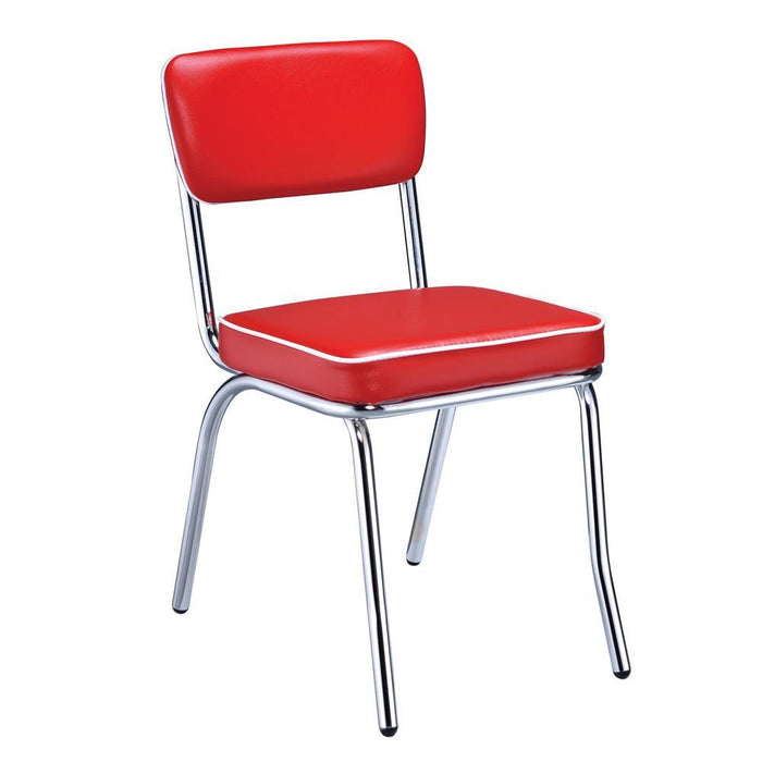 Retro Open Back Side Chairs Red and Chrome (Set of 2) - Imperial Furniture (Las Vegas, NV) - Multi Location