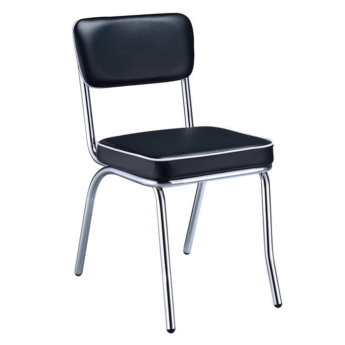 Retro Open Back Side Chairs Black and Chrome (Set of 2) - Imperial Furniture (Las Vegas, NV) - Multi Location