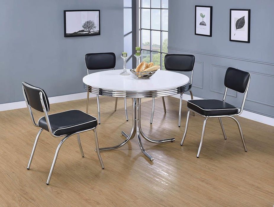 Retro Open Back Side Chairs Black and Chrome (Set of 2) - Imperial Furniture (Las Vegas, NV) - Multi Location