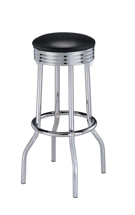 Theodore Upholstered Top Bar Stools Black and Chrome (Set of 2) - Imperial Furniture (Las Vegas, NV) - Multi Location
