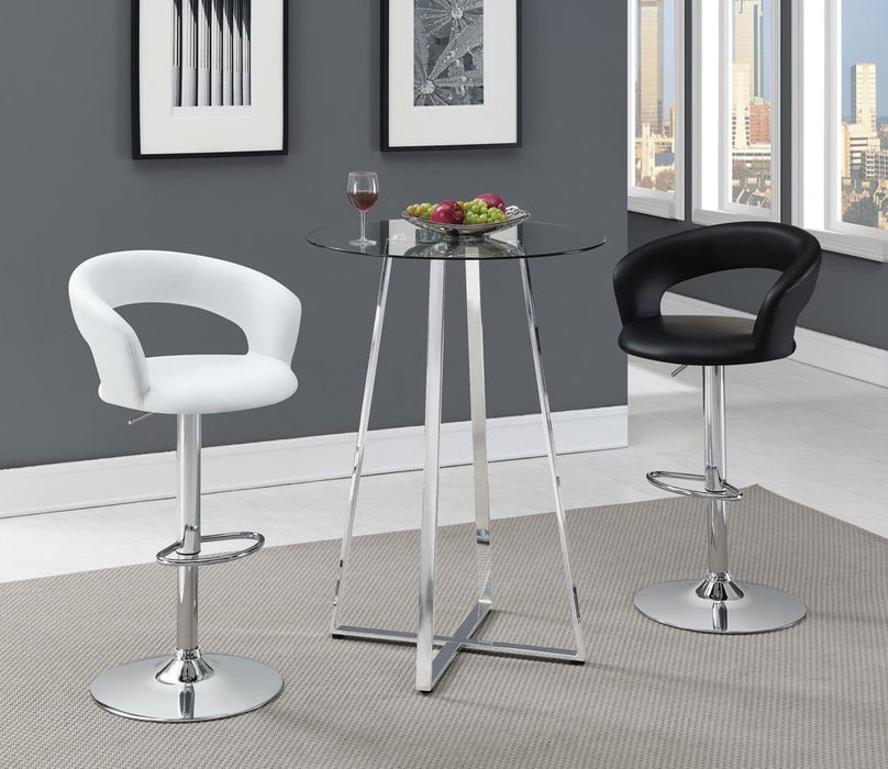 Barraza 29" Adjustable Height Bar Stool White and Chrome - Imperial Furniture (Las Vegas, NV) - Multi Location