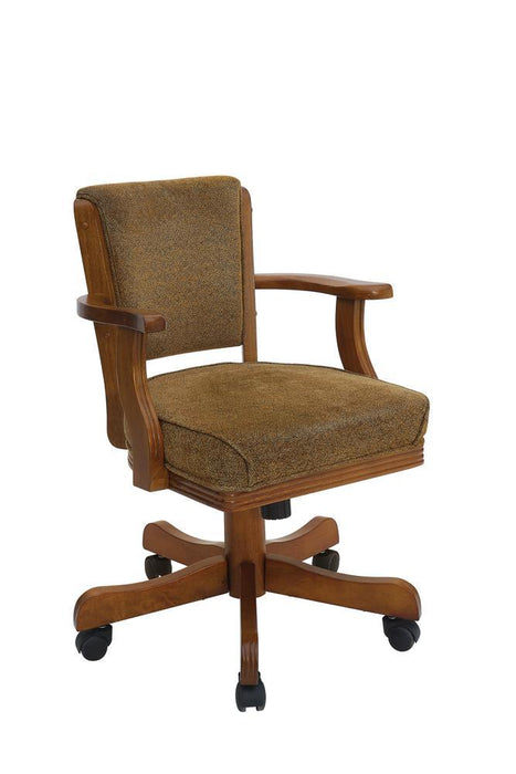 Mitchell Upholstered Game Chair Olive-brown and Amber - Imperial Furniture (Las Vegas, NV) - Multi Location
