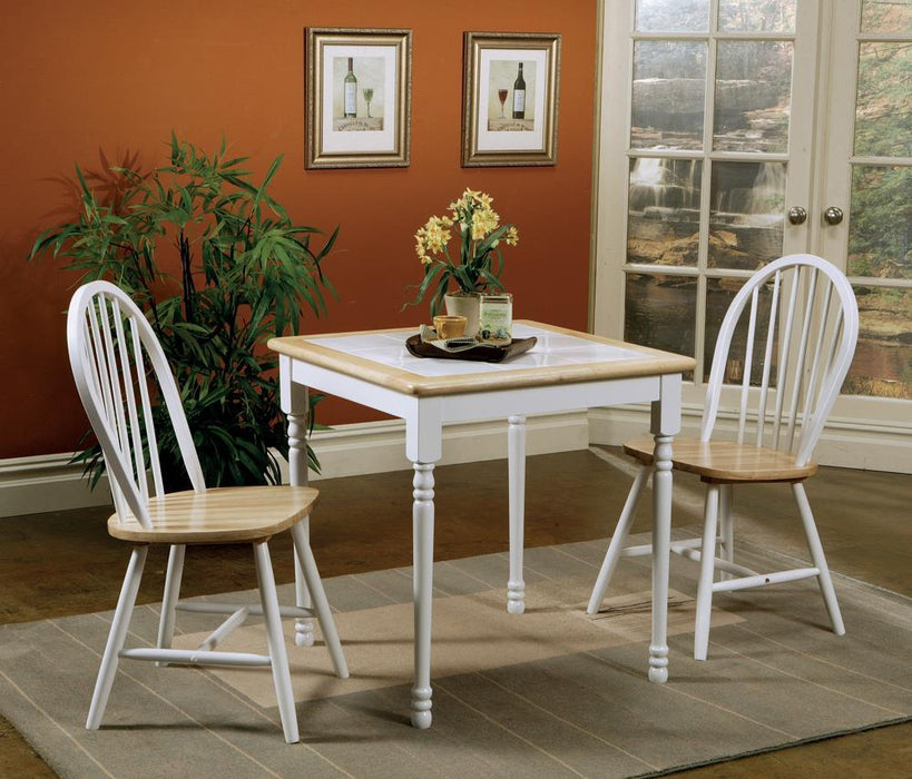 Cinder Windsor Side Chairs Natural Brown and White (Set of 4) - Imperial Furniture (Las Vegas, NV) - Multi Location
