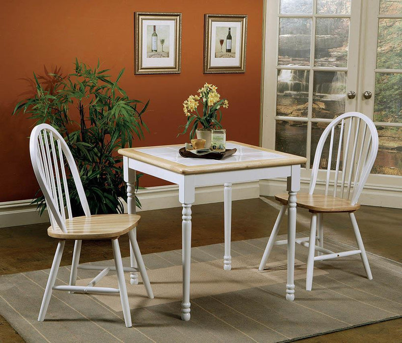 Cinder Windsor Side Chairs Natural Brown and White (Set of 4) - Imperial Furniture (Las Vegas, NV) - Multi Location