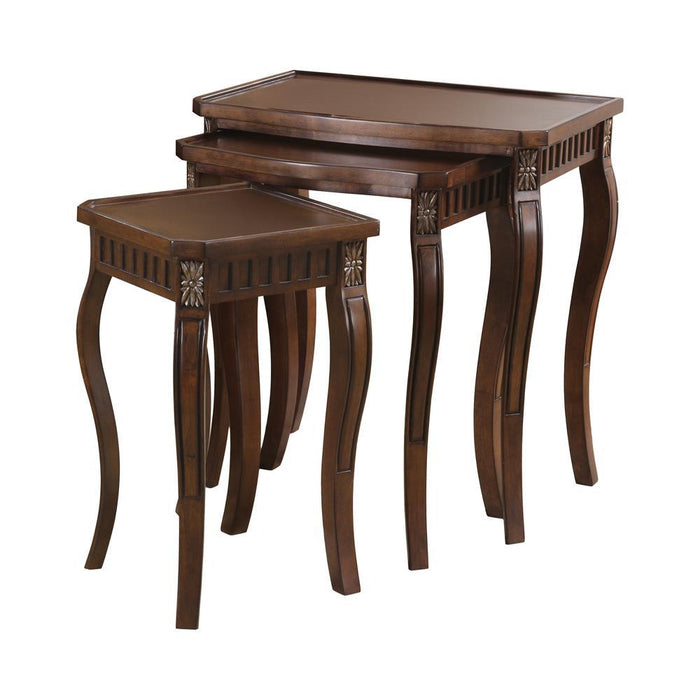 Daphne 3-piece Curved Leg Nesting Tables Warm Brown - Imperial Furniture (Las Vegas, NV) - Multi Location