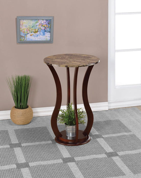 Elton Round Marble Top Accent Table Brown - Imperial Furniture (Las Vegas, NV) - Multi Location
