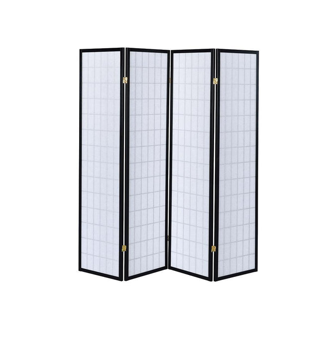 Roberto 4-panel Folding Screen Black and White - Imperial Furniture (Las Vegas, NV) - Multi Location