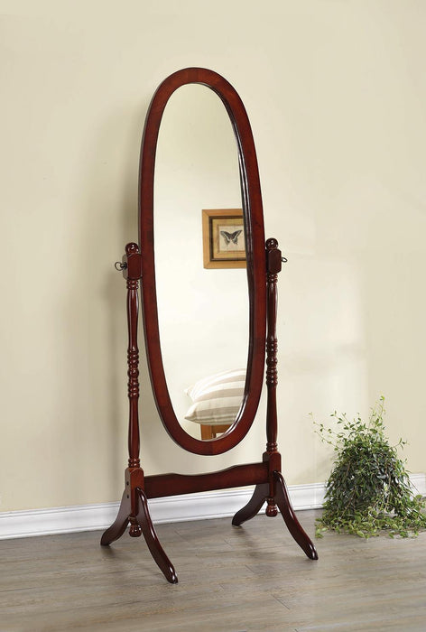 Foyet Oval Cheval Mirror Merlot - Imperial Furniture (Las Vegas, NV) - Multi Location