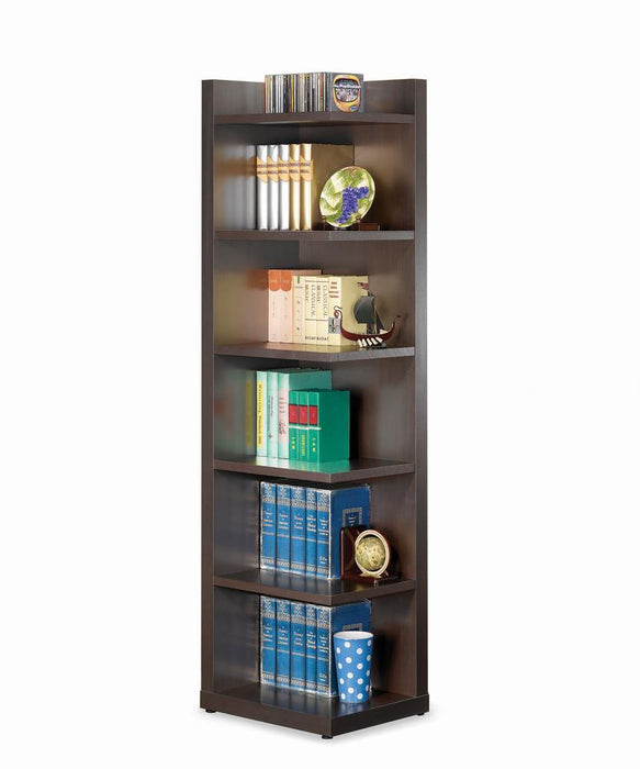 Pinckard 6-tier Corner Bookcase Cappuccino - Imperial Furniture (Las Vegas, NV) - Multi Location