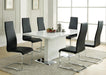 Anges T-shaped Pedestal Dining Table Glossy White - Imperial Furniture (Las Vegas, NV) - Multi Location