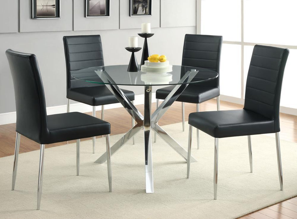 Vance Glass Top Dining Table with X-cross Base Chrome - Imperial Furniture (Las Vegas, NV) - Multi Location