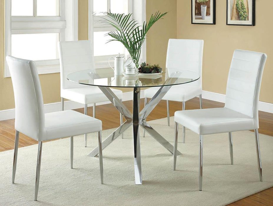 Vance Glass Top Dining Table with X-cross Base Chrome - Imperial Furniture (Las Vegas, NV) - Multi Location