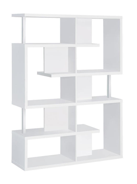 Hoover 5-tier Bookcase White and Chrome - Imperial Furniture (Las Vegas, NV) - Multi Location