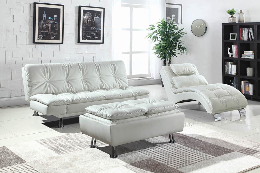 Dilleston Upholstered Chaise White - Imperial Furniture (Las Vegas, NV) - Multi Location
