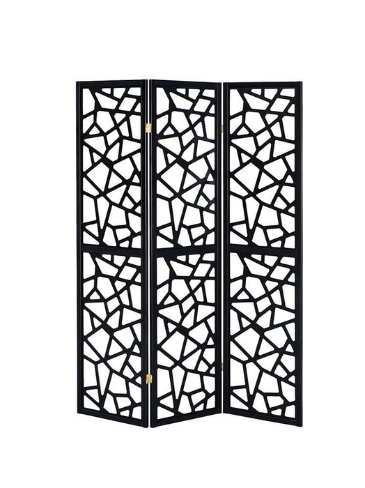 Nailan 3-panel Open Mosaic Pattern Room Divider Black - Imperial Furniture (Las Vegas, NV) - Multi Location