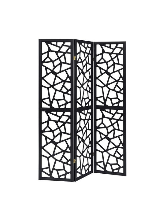 Nailan 3-panel Open Mosaic Pattern Room Divider Black - Imperial Furniture (Las Vegas, NV) - Multi Location