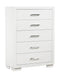 Jessica 5-drawer Chest White - Imperial Furniture (Las Vegas, NV) - Multi Location