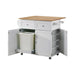 Jalen 3-door Kitchen Cart with Casters Natural Brown and White - Imperial Furniture (Las Vegas, NV) - Multi Location