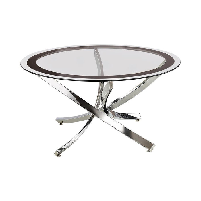 Brooke Glass Top Coffee Table Chrome and Black - Imperial Furniture (Las Vegas, NV) - Multi Location